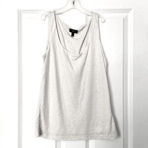 Talbots Ivory Sequined Sleeveless Tank Top